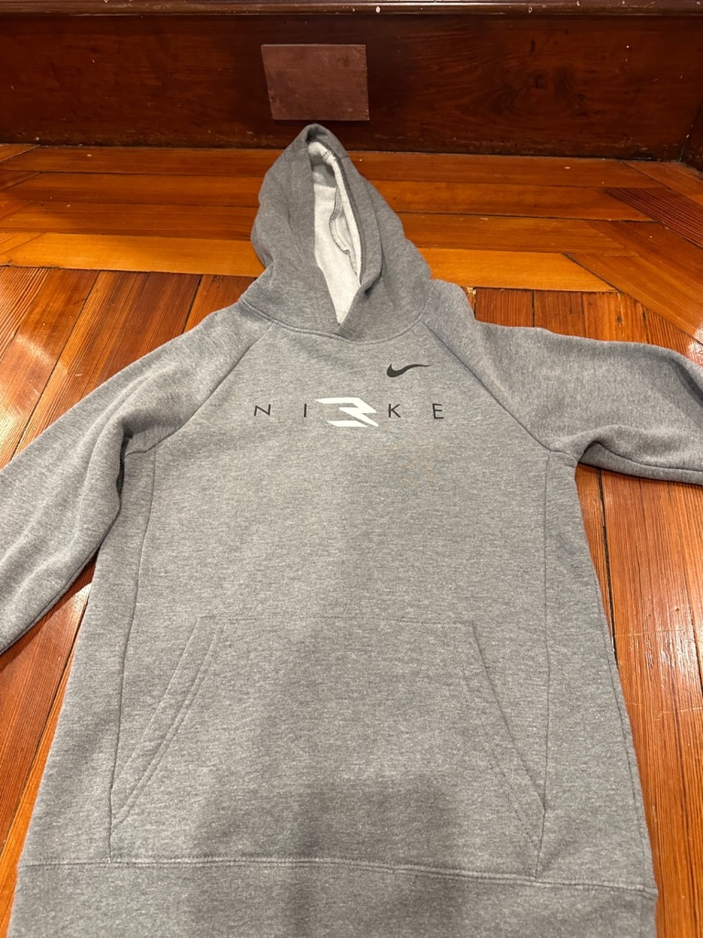 Nike Gray Hooded Pullover with Center Logo